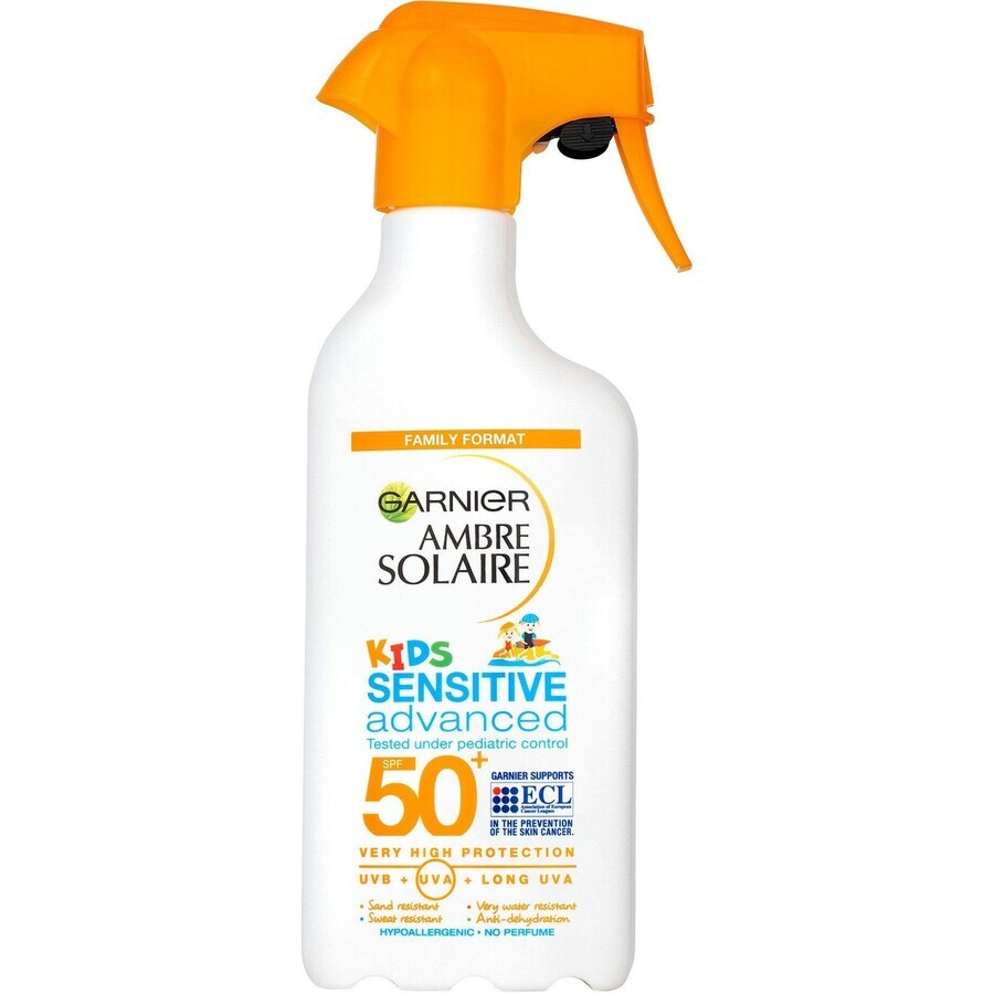 Garnier Ambre Solaire Solaire Sensitive Advanced Kids Schutzspray für empfindliche Kinderhaut, SPF 50+, 270 ml