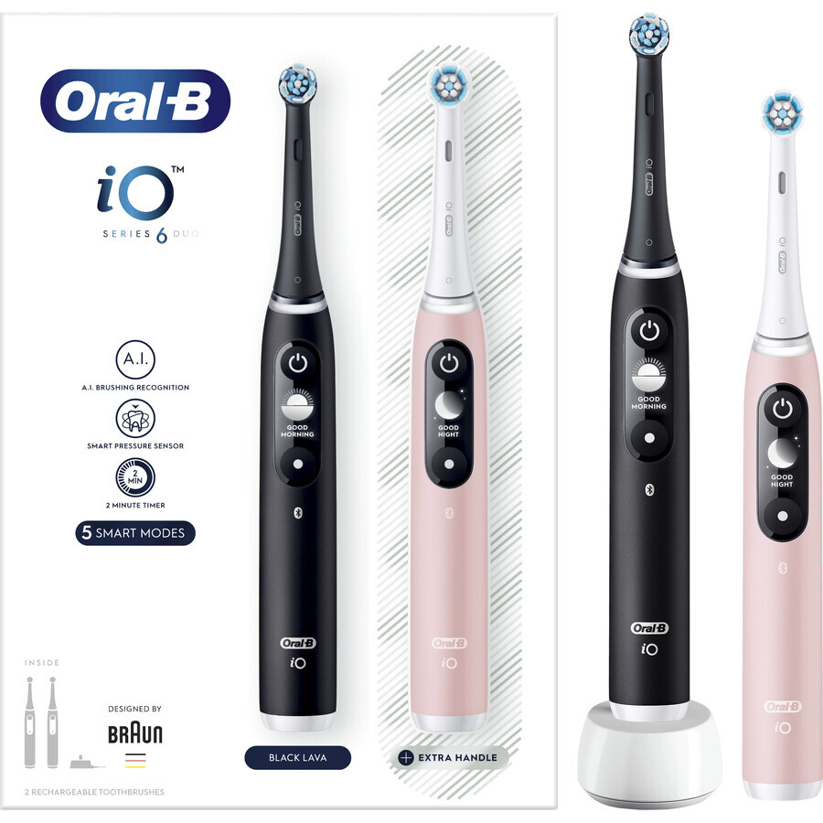 Oral-B EL.ZK Duo iO Series 6 Duo Pack Black&Pink + holder + box