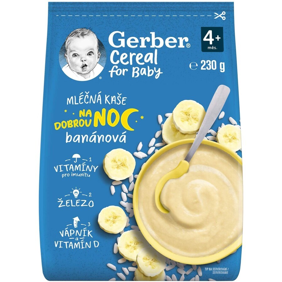 Gerber Latte Cereali Avena Porridge Banana Buonanotte 9 x 230 g