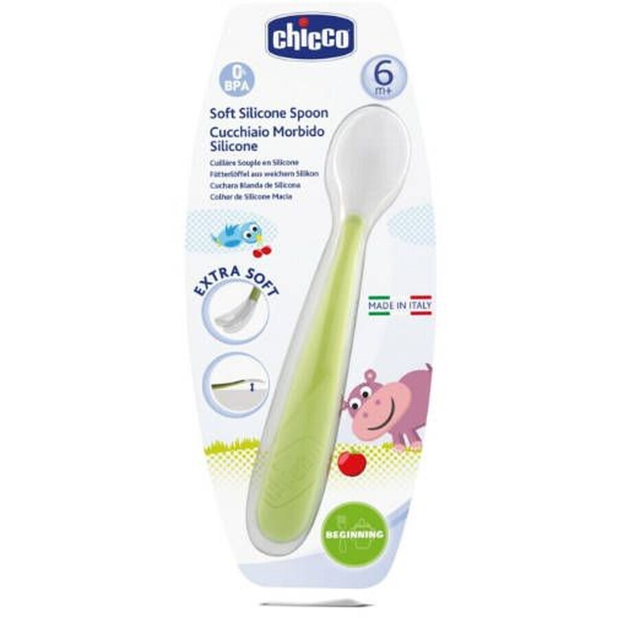 Weicher Silikonlöffel Chicco 6m+ grün