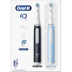 Oral-B iO 3 Dual Pack elektrische Zahnbürsten schwarz und blau 2 Stück