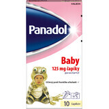 Panadol Baby suppositories 125mg for fever and pain in children 10 pcs