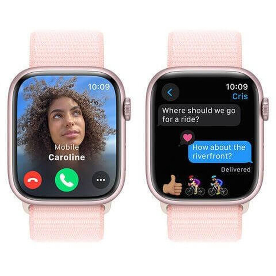 Apple Watch Series 9 GPS 45mm Aluminiumgehäuse mit Sportarmband, rosa