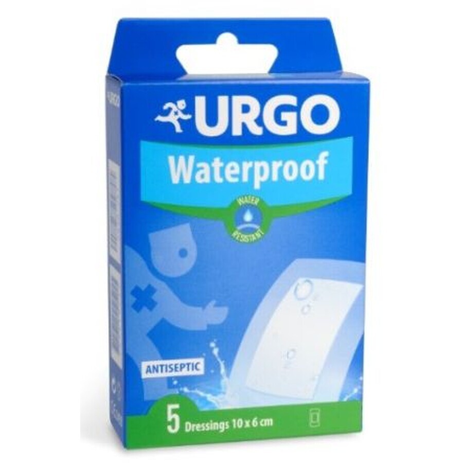 Urgo Waterproof Patch antisettico, impermeabile, trasparente, 10 x 6 cm 5 pz.