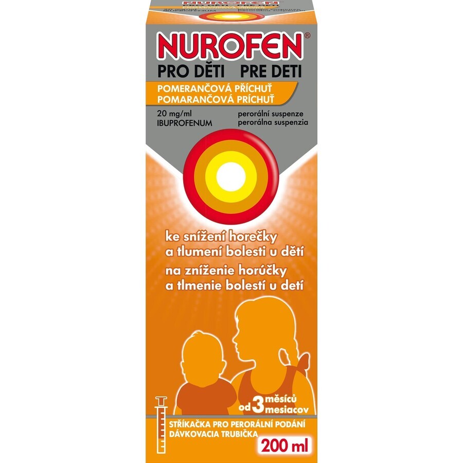 Nurofen pentru copii cu aromă de portocale 200 ml