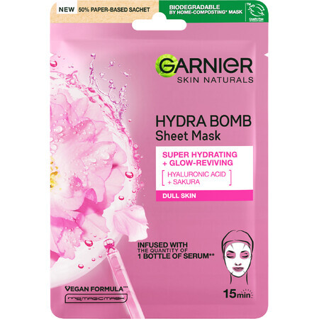 Garnier Skin Naturals Maschera in tessuto all'estratto di sakura 28 g