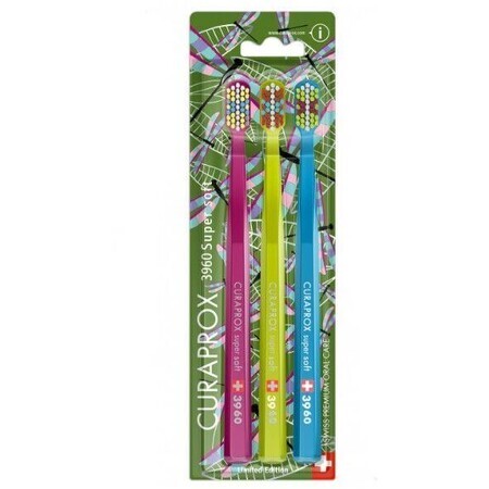 Curaprox Extra Soft Toothbrush 3960 Super Soft Dragon Fly 3 pieces