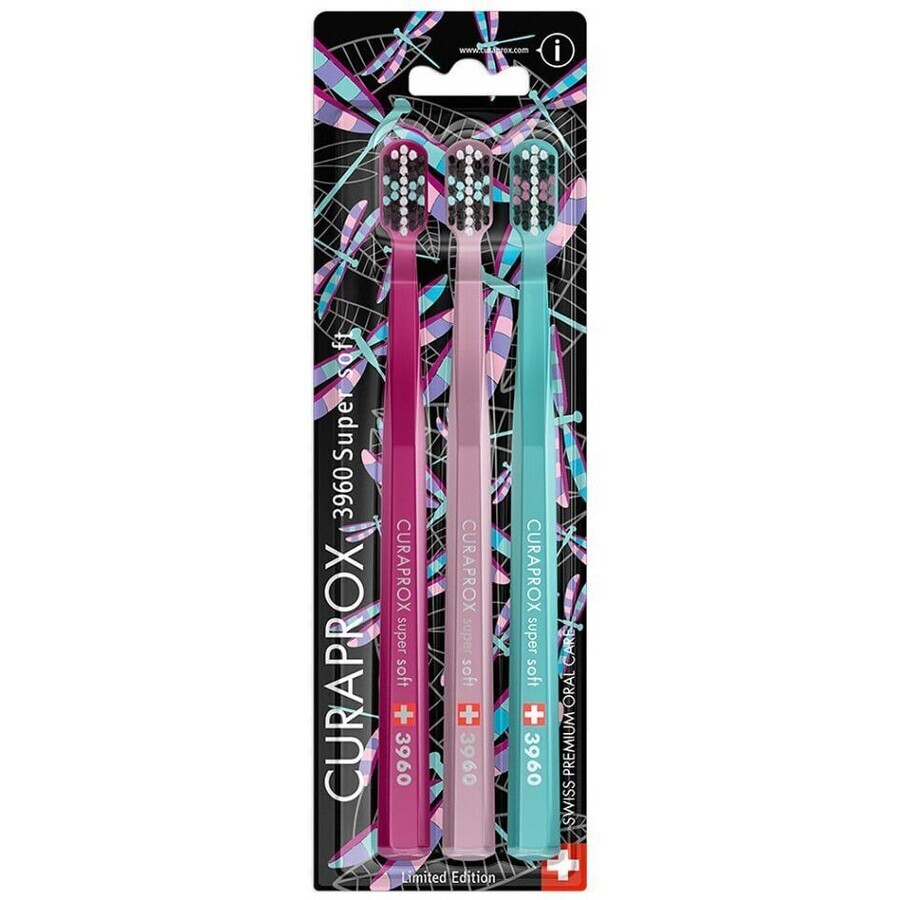 Curaprox Extra Soft Toothbrush 3960 Super Soft Dragon Fly 3 pieces