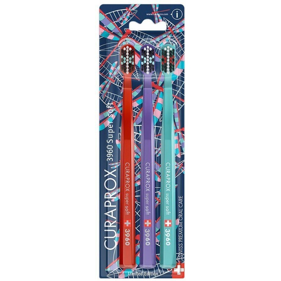 Curaprox Extra Soft Toothbrush 3960 Super Soft Dragon Fly 3 pieces