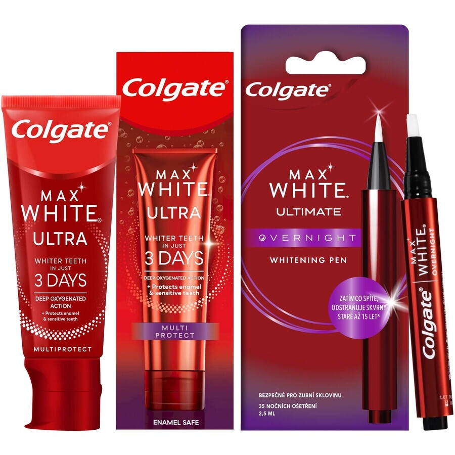 Colgate Overnight Stift + Ultra Complete Zahnpasta