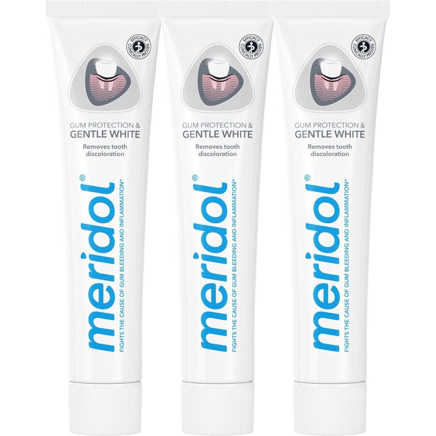 Dentifrice Meridol Gum Protection & Gentle White 3 x 75 ml