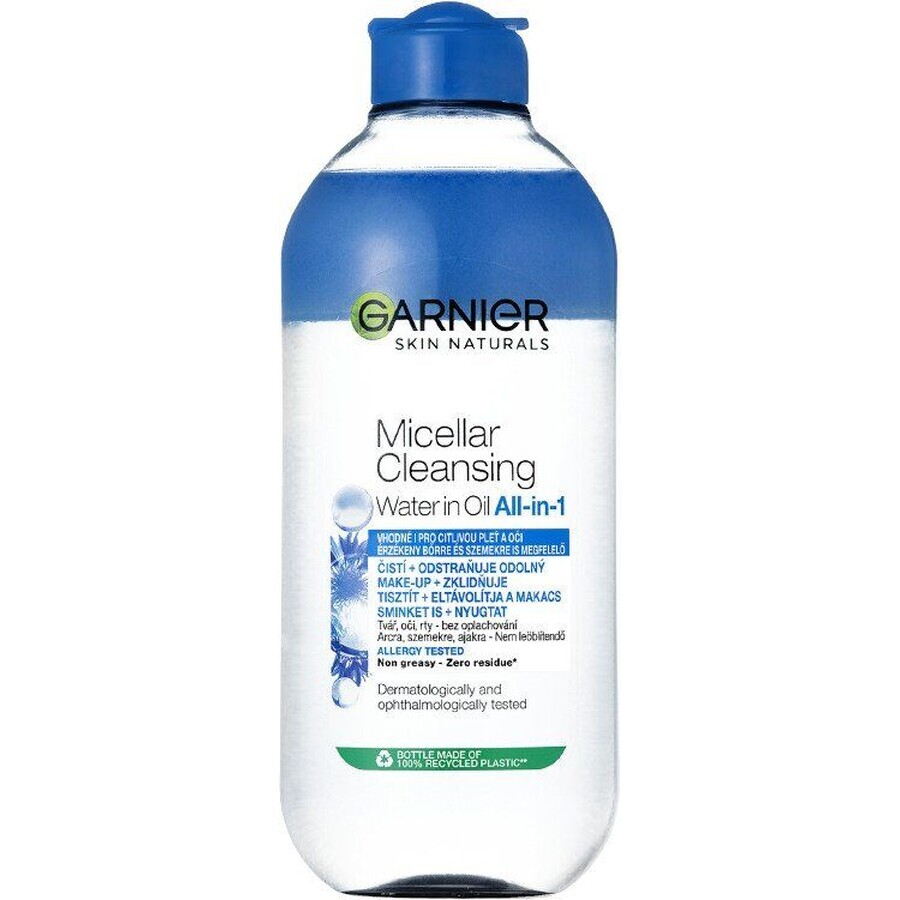 Garnier Skin Naturals voedend dual-phase micellair water voor gevoelige ogen, 400 ml