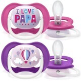 Chupete Philips Avent Ultra air text 6-18m niña 2 piezas