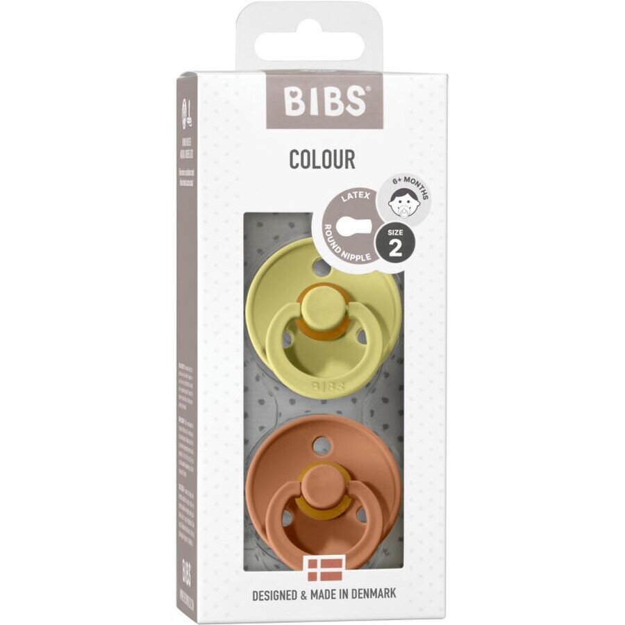 BIBS Colour natural rubber soothers - size 3, Blush Night/Vanilla Night 2 pcs