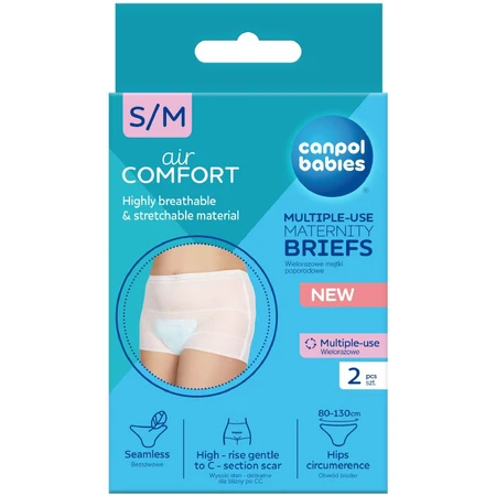 Canpol S/M - Slip premaman elasticizzato post-parto per bambini, 2 pezzi
