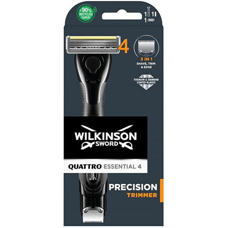 Wilkinson Wilkinson Sword Rasoir de précision Quattro Essential + 1 tête de remplacement