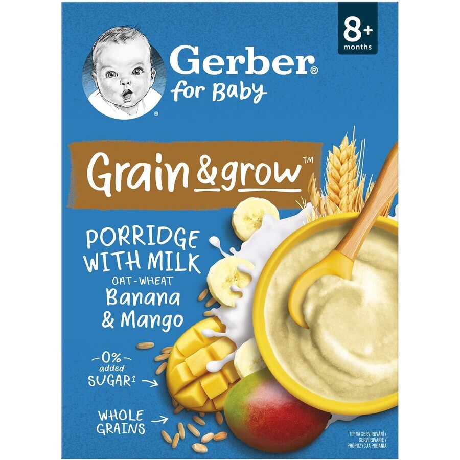 Gerber Porridge con latte di grano e avena, banana e mango 200 g