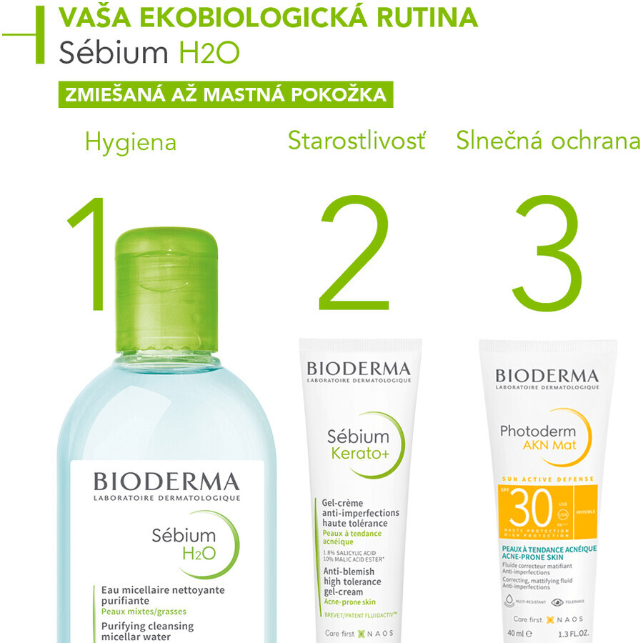 Bioderma Sébium H2O mizellares Wasser für fettige Haut und Akne 250 ml