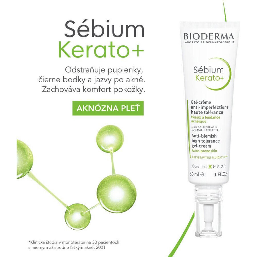 Bioderma Sébium Kerato+ gel-crema ad alta tolleranza per l'acne 30 ml