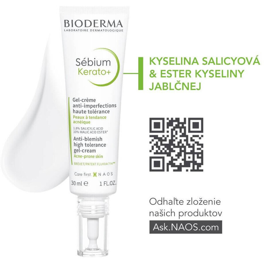 Bioderma Sébium Kerato+ gel-crema ad alta tolleranza per l'acne 30 ml