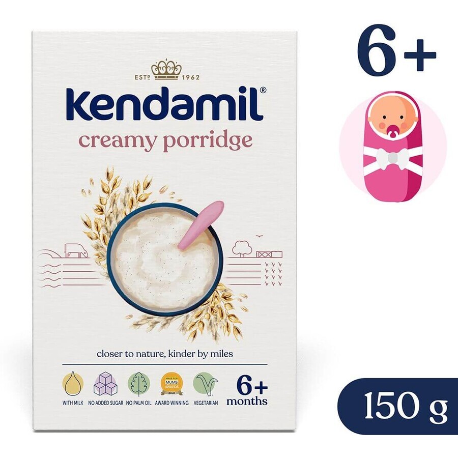 Kendamil Gachas de avena cremosas 6m+, 150 g