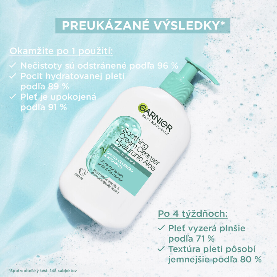 Garnier Skin Naturals Beruhigende Reinigungscreme mit Hyaluronsäure und Aloe vera, 250 ml