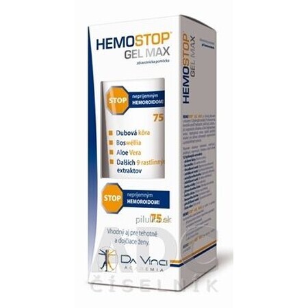 Hemostop GEL MAX - DA VINCI Stop hemorrhoids 75 ml