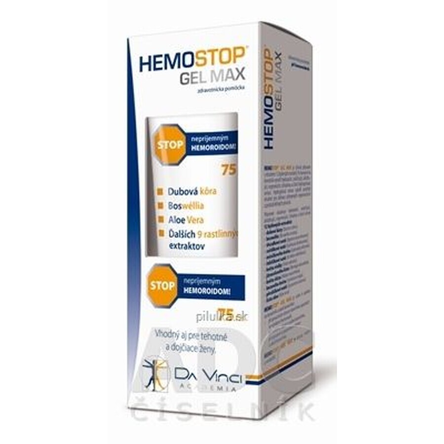 Hemostop GEL MAX - DA VINCI Stop hemorrhoids 75 ml