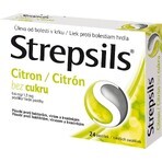 Strepsils zuckerfreie Lutschtabletten Zitrone 24 Lutschtabletten