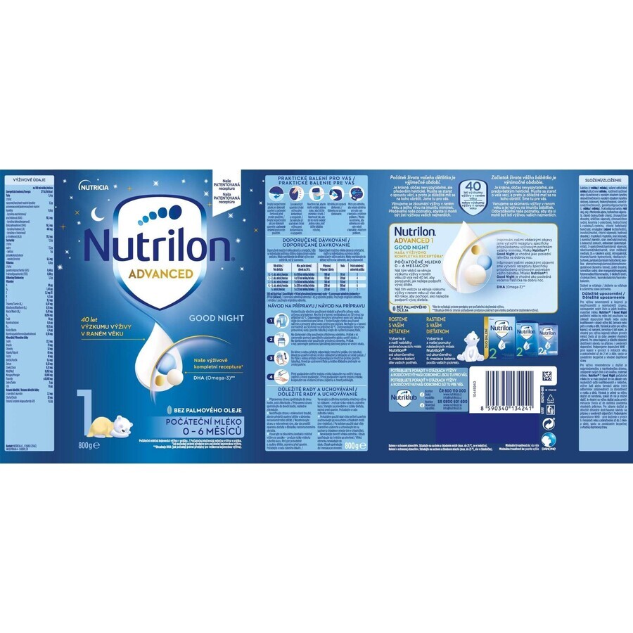 Nutrilon 1 Advanced Good Sleep milk powder formula for a good night's sleep 800 g