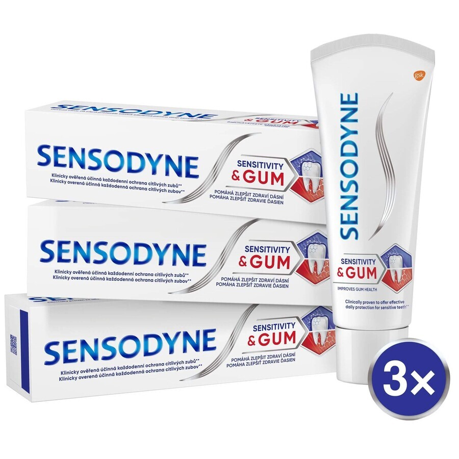 Sensodyne Sens & Zahnfleisch Zahnpasta 3 x 75 ml