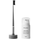 Feather SMILE BOX toothbrush with toothpaste, soft gray 75 ml