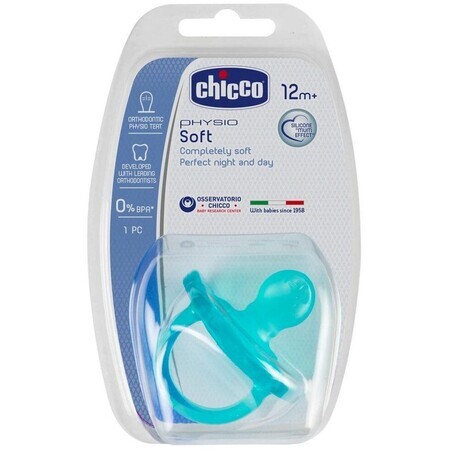 Chicco All-Silicone Physio Soft Schnuller, blau 12m+