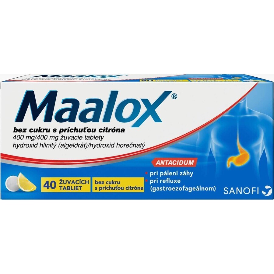 Maalox zuckerfrei mit Zitrone 40 Kautabletten