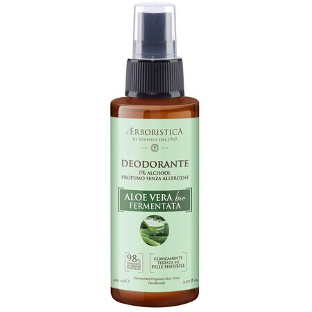 Erboristica Déodorant au jus d'aloe vera sans alcool pour peaux sensibles 100 ml