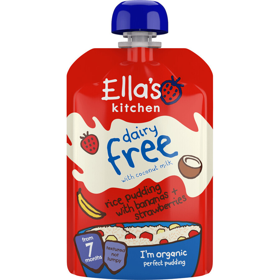 Ella's Kitchen Bio Milchreis ohne Milchprodukte mit Banane und Erdbeeren 100 g