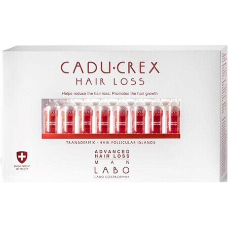 Cadu-Crex Anti-Haarausfall Ampullen für Männer, Erweiterte Stufe 20 Ampullen