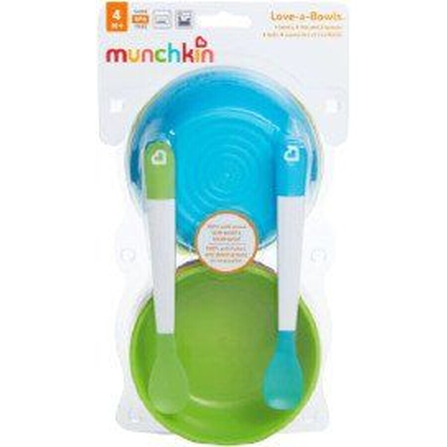 Munchkin Set de cuencos de colores con tapas y cucharas 10 piezas