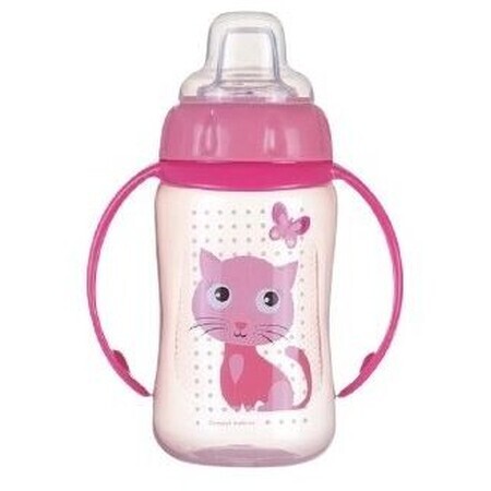 Canpol Vaso de entrenamiento para bebés con asas Simpáticos animales gatito gato 320 ml