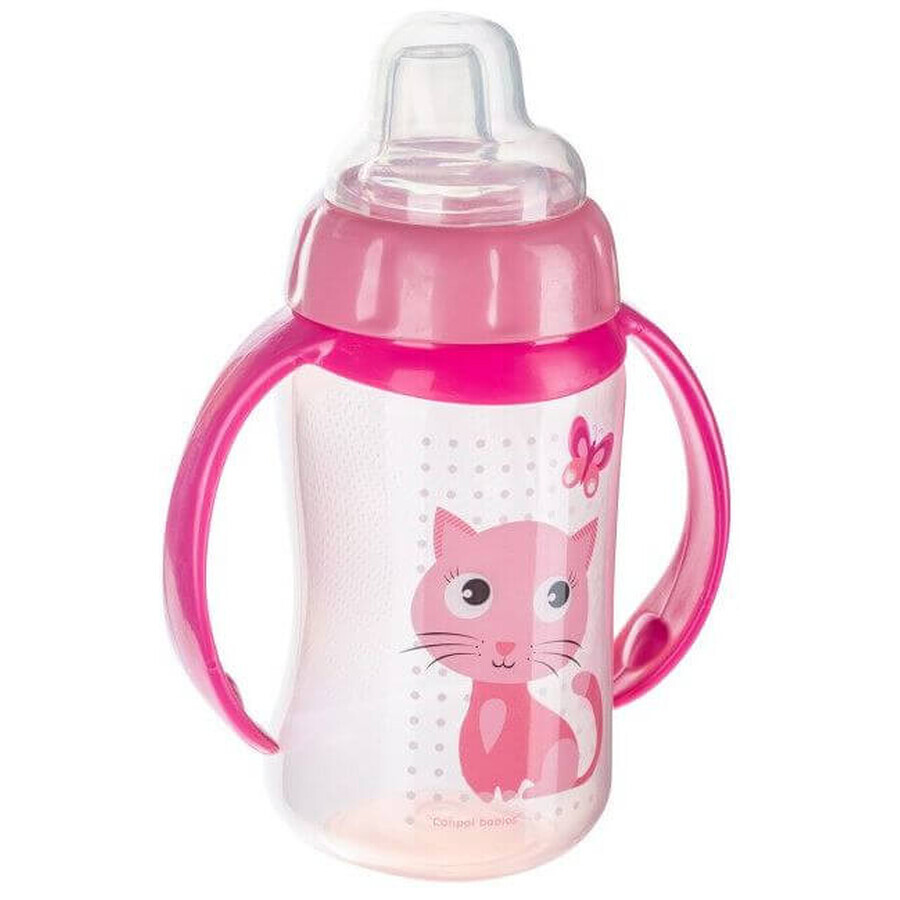 Canpol Vaso de entrenamiento para bebés con asas Simpáticos animales gatito gato 320 ml