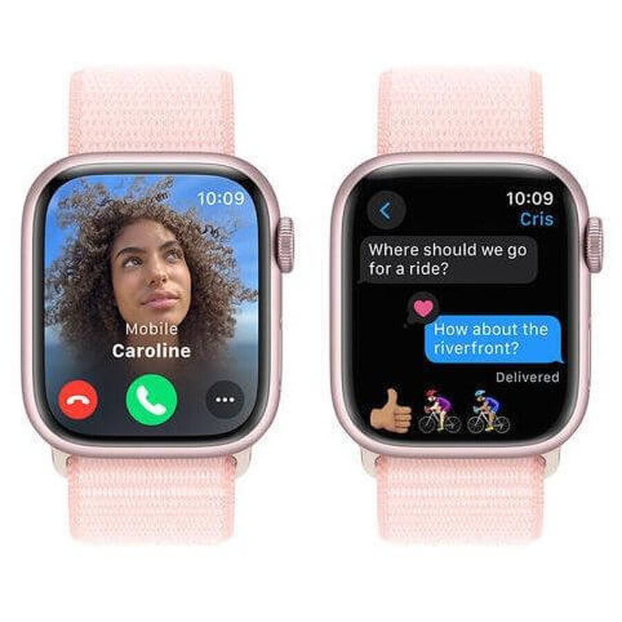 Apple Watch Series 9 GPS 41mm Aluminiumgehäuse mit Sportarmband, rosa