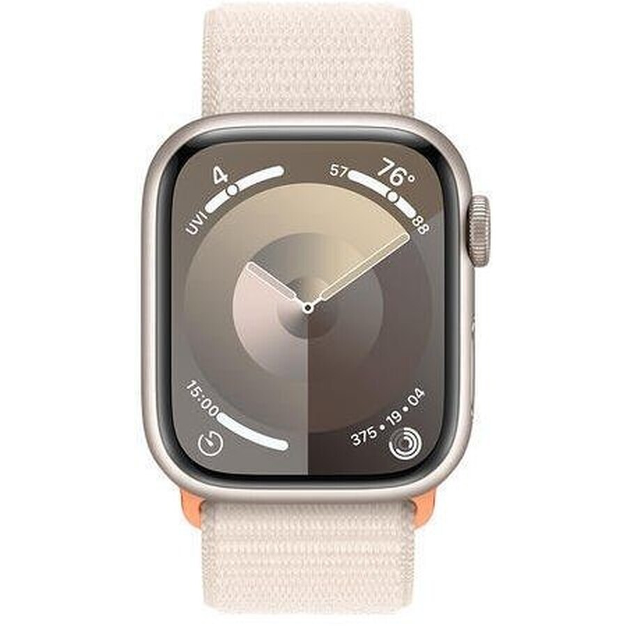 Apple Watch Series 9 GPS 41mm Aluminiumgehäuse mit Sportarmband, starlight