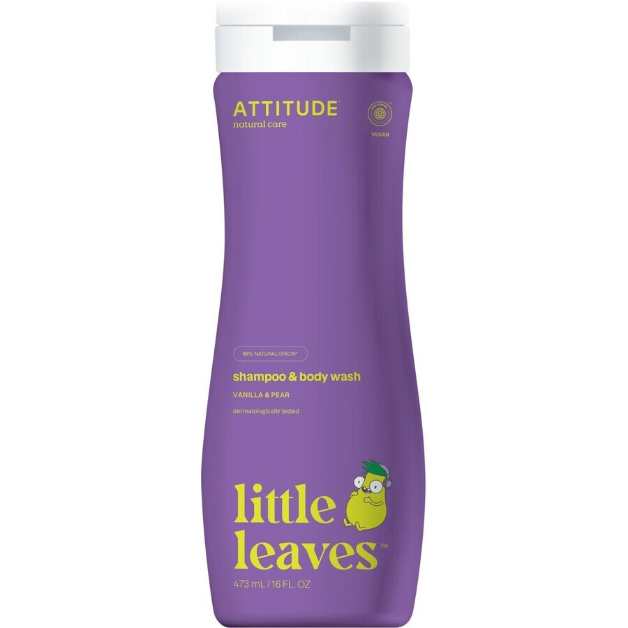 Attitude Baby body soap and shampoo (2 in 1) with vanilla and pear flavor Little leaves 473 ml