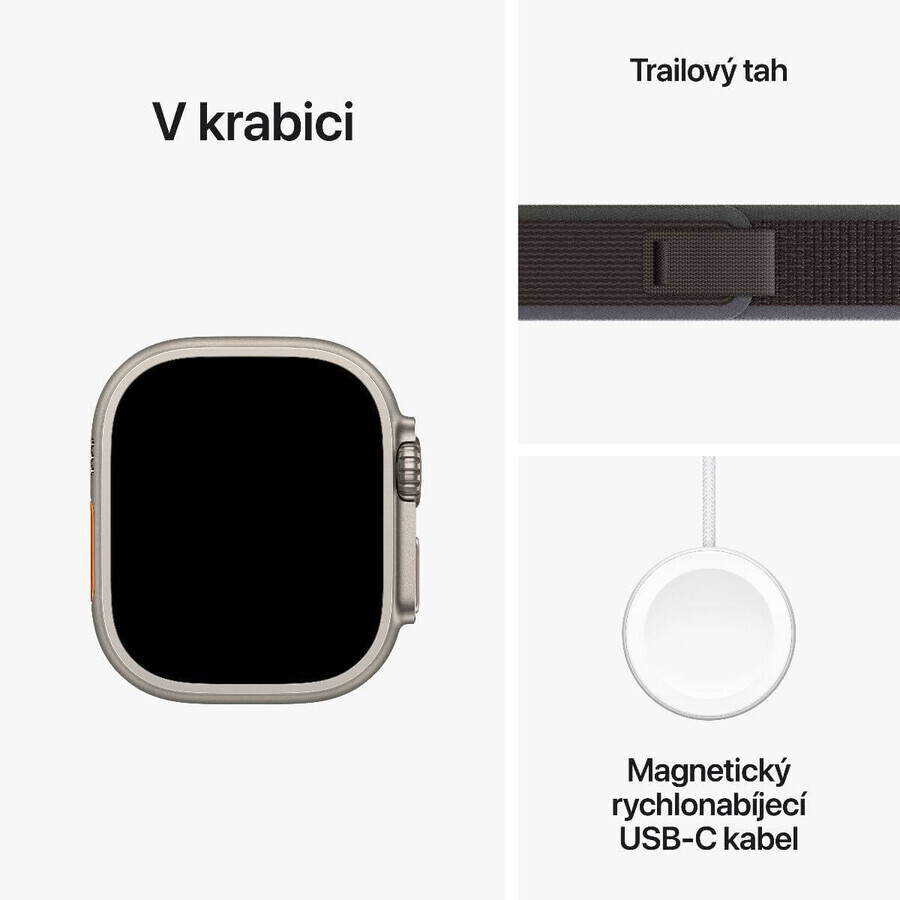 Apple Watch Ultra 2 GPS + Cellular, 49mm Titan-Gehäuse mit blau/schwarzem Trail Loop - M/L