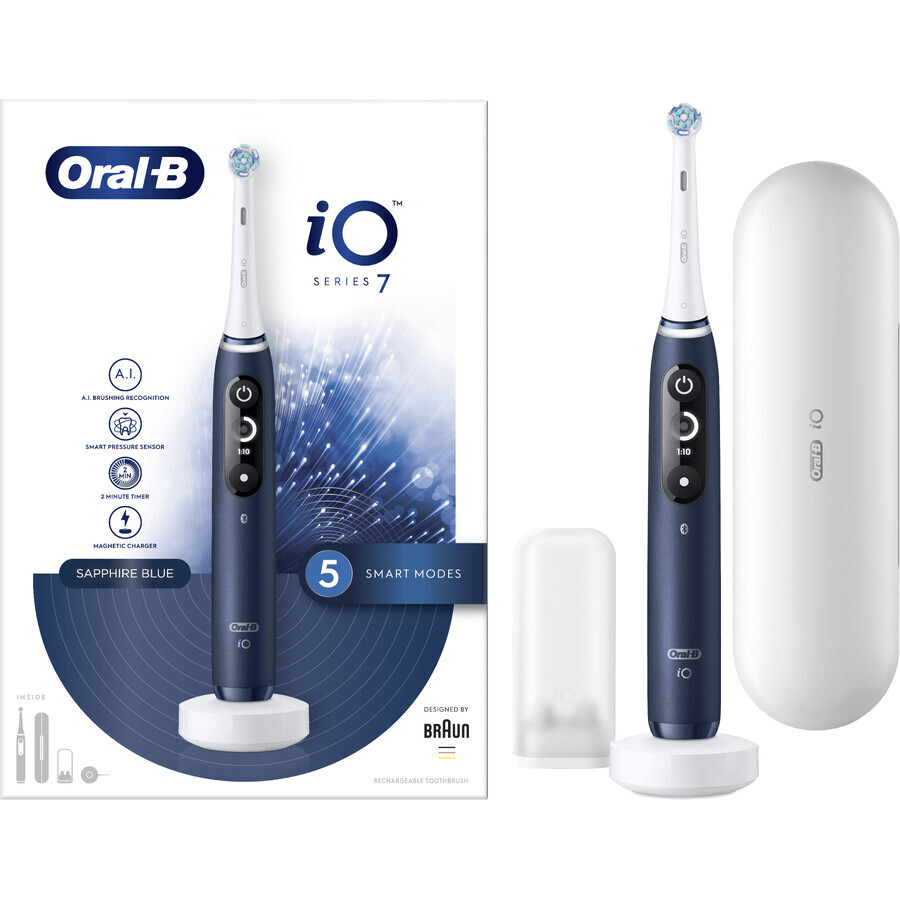 Oral-B EL.ZK iO Series 7 Azul zafiro + soporte + bolsa de viaje