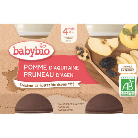 Babybio Fruchtsnack mit Apfel, Pflaume 2 x 130 g