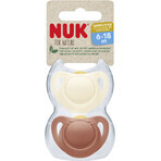 Nuk for NATURE suzetă latex 6-18m. BOX roșu 2 buc