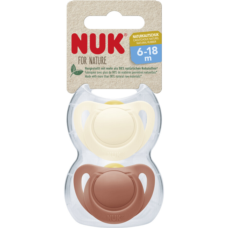 Nuk for NATURE suzetă latex 6-18m. BOX roșu 2 buc