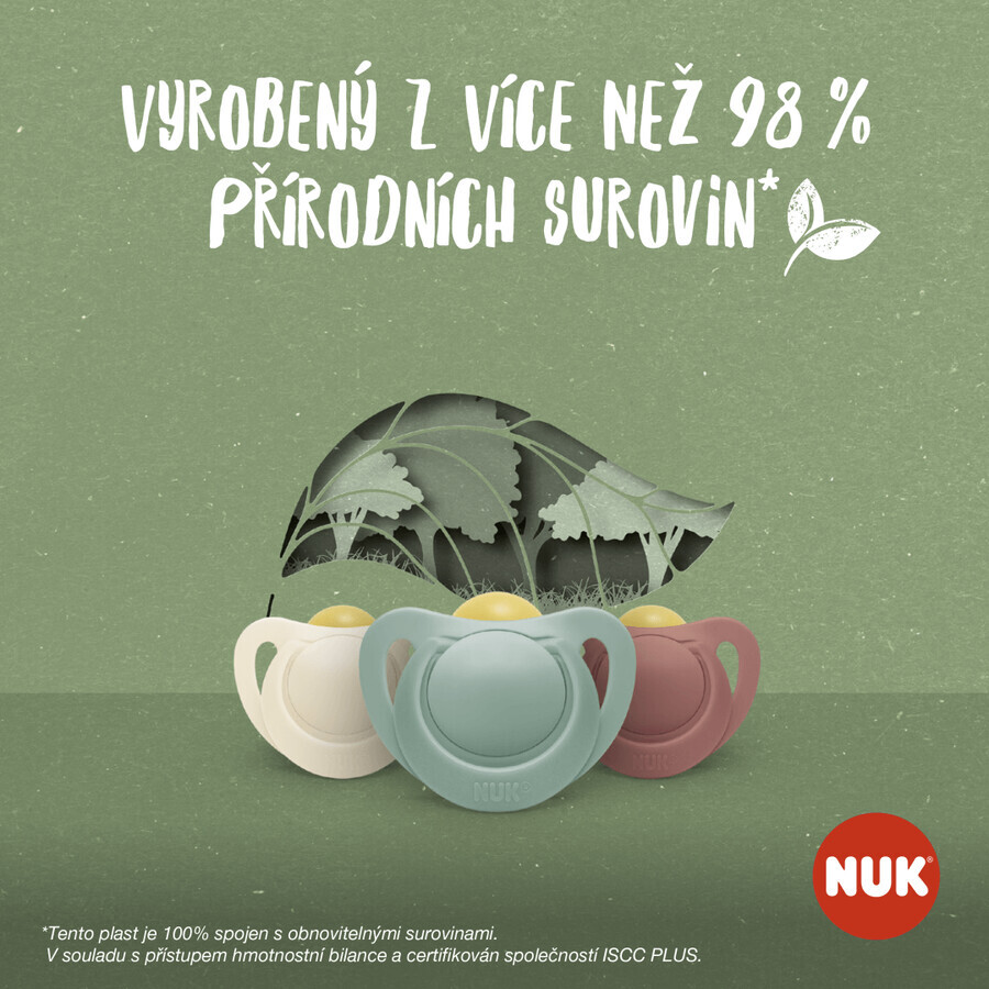 Nuk for NATURE suzetă latex 6-18m. BOX roșu 2 buc