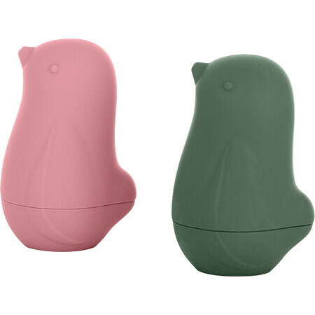 Petite&Mars Silikon Badespielzeug - Love birds Rose Green 6m+